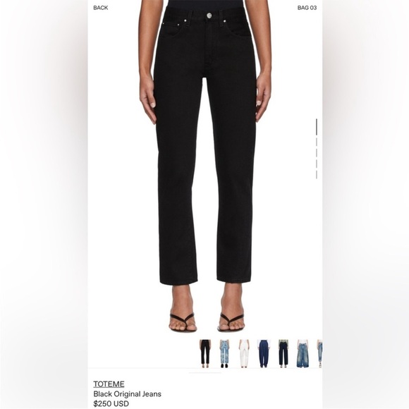 Toteme Black Original Jeans Size 27 - Picture 2 of 8